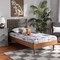 Baxton Studio Seren Mid-Century Dark Grey Fabric Upholstered and Walnut Brown Finished Wood Platform Bed-Twin 191-11534-11158-ZORO - alternate 1